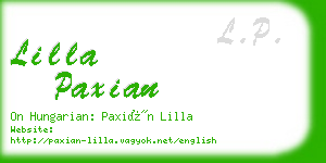 lilla paxian business card